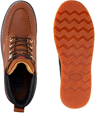 SUREWAY 6” Mens Heavy Duty Soft Toe Work Boots/Shoes for Men,Goodyear Welt,Comfortable & Durable,Oil/Slip Resistant,Full Grain Leather,EH Safety,Wedge Moc Toe Industrial Construction Boots/Shoes - Image 4