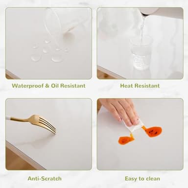 Eisdroma 44 x 114 Inch Clear Table Cover Protector, Clear Table Protector for Dining Room Table, 1.5mm Plastic Table Cover, Waterproof Table Pad for Kitchen, Office - Image 4