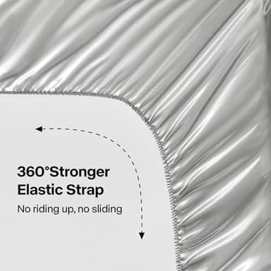 BEDELITE King Size Sheets Set, Luxury Soft Grey Satin Sheets for Hair and Skin, Similar to Silk Bed Sheets Set 4 Pieces with 1 Deep Pocket Fitted Sheet, 1 Flat Sheet, and 2 Pillowcases - Image 4