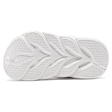 HOBIBEAR Boys Girls Classic Graphic Kids Garden Clogs Slip on Water Shoes (White-Size 4 Big Kid) - Image 4