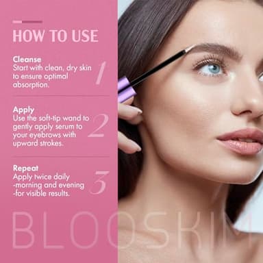 Blooskim Eyebrow Growth Serum for Women & Men – Natural Brow Enhancing Serum to Grow Thicker, Fuller Brows Fast – Nourishing Eyebrow Hair Growth - 0.17 fl oz - Image 6