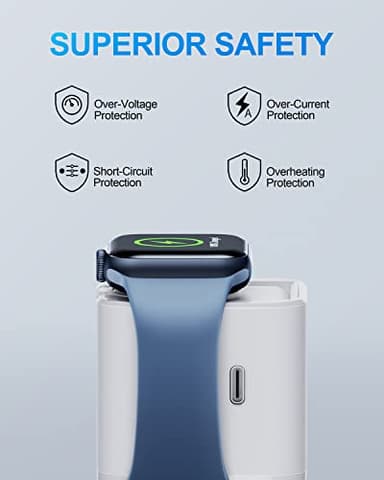 BeaSaf 36W for Apple Charging Block with Built-in Watch Charger, Foldable PD Fast Charger Block for iPhone, Dual Ports Wall Charger Compatible with Apple Watch iPhone AirPods (White) - Image 6