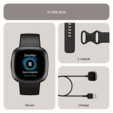 Fitbit Versa 4 Fitness Smartwatch with Daily Readiness, GPS, 24/7 Heart Rate, 40+ Exercise Modes, Sleep Tracking and more, Black/Graphite, One Size (S & L Bands Included) - Image 7