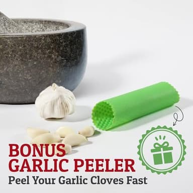 Priority Chef Heavy Duty Mortar and Pestle Set, 1.5 Cup, 100% Granite, Non Slip Base, Make Fresh Guacamole, Salsa, Pesto, Stone Grinder Bowl, Herb Crusher, Spice Grinder, 5.5 Inch - Black - Image 6