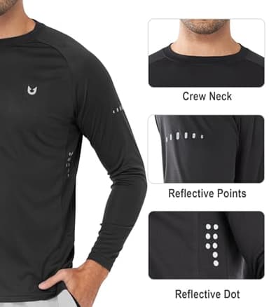 NORTHYARD Men's Sun Protection UPF 50+ Shirts Long Sleeve Running Workout Athletic Gym Shirt UV Swim Fish Rash Guard Hiking Black XL - Image 4