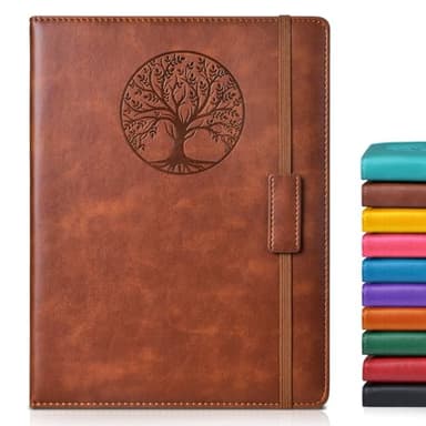 Biuwory Lined Journal Notebook for Women Men,256 Pages B5 Large Hardcover Leather Journals for Writing,Travel,Business,Work,School,College Ruled Notebooks for Note Taking,Diary Notepad 7.8"×10.2" - Image 1