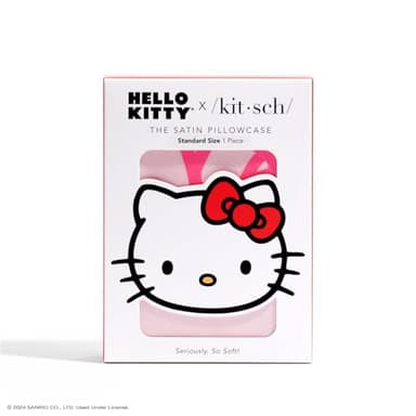 Kitsch x Hello Kitty (Pink Kitty Faces) - Satin Pillowcase with Zipper for Hair and Skin, Softer Than Silk Pillow Case, Cooling Pillow Cover, Machine Washable, Queen/Standard (19x26) - Image 3