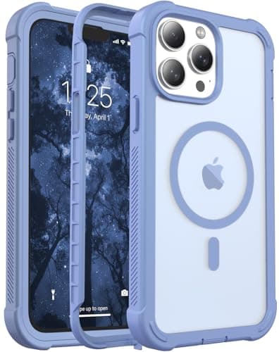 jaroco Magnetic for iPhone 13 Pro Max Case, [Compatible with MagSafe][Military Grade Drop Protection][Heavy Duty Protection][Non-Slip][Shockproof] 2-Layer Durable Bumper Phone Case 6.7''-Blue Purple - Image 1