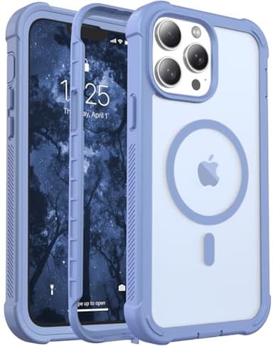 jaroco Magnetic for iPhone 13 Pro Max Case, [Compatible with MagSafe][Military Grade Drop Protection][Heavy Duty Protection][Non-Slip][Shockproof] 2-Layer Durable Bumper Phone Case 6.7''-Blue Purple - Image 1