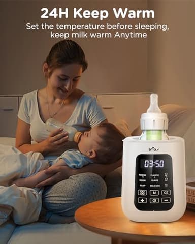 Bear Baby Bottle Warmer, Milk Warmer Breastmilk Bag Formula Fast Warming for New Born Baby Bottles, with Time Temp Control Automatic Shut Off at Home Use - Image 4