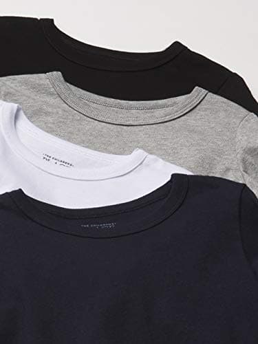 The Children's Place baby boys And Toddler Long Sleeve Basic Layering T-shirt T Shirt, Black/H Smoke/New Navy/White 4 Pack, 4T US - Image 3