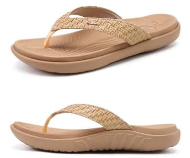 KuaiLu Womens Flip Flops Ladies Yoga Mat Comfortable Walking Thong Sandals With Plantar Fasciitis Arch Support Slip On Indoor Outdoor For Summer - Image 1