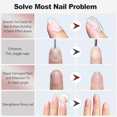 FZANEST Hema Free Rubber Base Builder Gel For Nails, Rubber Base Coat for Nail Strengthen Apex Building Extension Long Lasting Protect in A Bottle Soak Off UV LED Clear Gel Nail Polish - Image 3