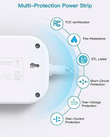 Cruise Essentials 2025,One Beat Travel Power Strip with USB C,Flat Plug Extension Cord with 3 Outlets 4 USB Ports(2 USB C),5 ft Desk Wall Outlet Extender,Non Surge Protector for Cruise,Dorm Room,ETL - Image 7