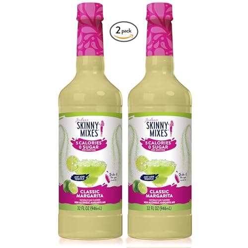 Jordan's Skinny Mixes Sugar Free Margarita Mix, Flavored Cocktail Mixer for Drinks, Fresh Lime Drink Flavoring for Cocktails & Mocktails, Low Calorie, Gluten Free, Keto Friendly, 32 Fl Oz, 2 Pack - Image 1