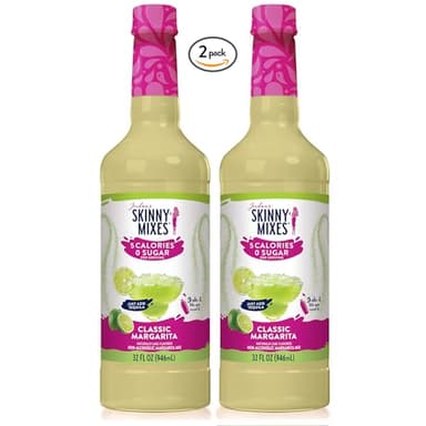 Jordan's Skinny Mixes Sugar Free Margarita Mix, Flavored Cocktail Mixer for Drinks, Fresh Lime Drink Flavoring for Cocktails & Mocktails, Low Calorie, Gluten Free, Keto Friendly, 32 Fl Oz, 2 Pack - Image 1