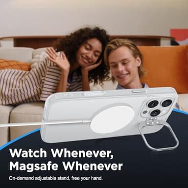 Beasyjoy Magnetic Case for iPhone 16 Pro Max with Stand, Compatible with MagSafe, Military Grade Protection Built-in Kickstand, Protective Translucent Slim Phone Case for iPhone 16 Pro Max 6.9", Clear - Image 8