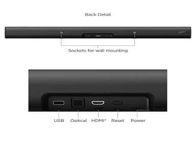 onn. Roku Smart Soundbar with Built-in 4K Streaming Media Player (Renewed) - Image 3