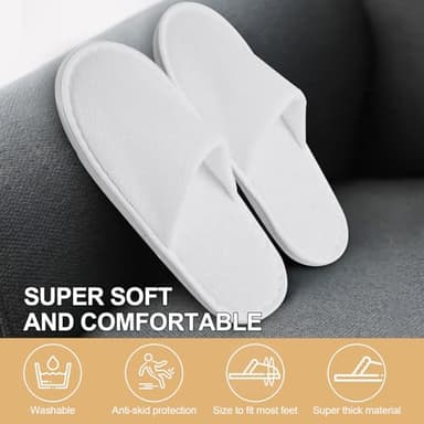 EBIEFLY 6 Pairs of Spa Slippers for Kids Hotel Babouches Disposable Outdoor Travel Swimming House Boys Girls Slipper Non-slip Soles for Children 6-10 Years Old - Image 7