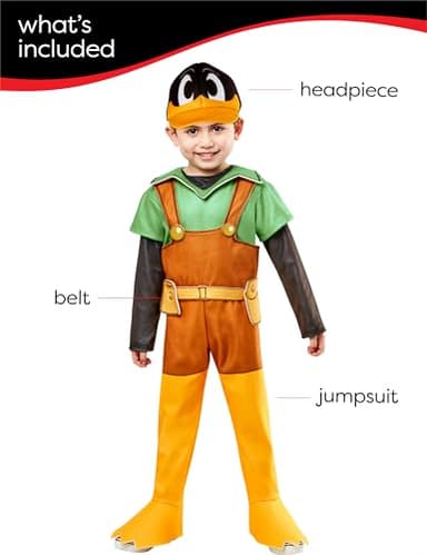 Rubies Bugs Bunny Builders: Daffy Duck Costume for Toddlers, Unisex 4T - Image 2