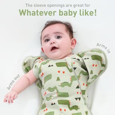 Baby Sleep Sack Swaddles for Newborn 0-3 Months, Arms Up Swaddle Blanket 2 Packs Cotton, Hands Up 3-Way Transitions to Arms-Free Wearable Sleeping Sack Bag for Boys Girls Snug Fit Calms Startle Reflex - Image 3