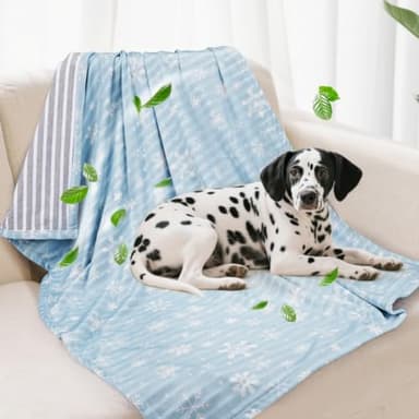 Dog Cooling Blanket Lightweight Self Cooling Blanket Bed Cover for Small Medium Dogs Washable Dog Cat Summer Blanket for Crate&Kennel Sofa Blue M - Image 1
