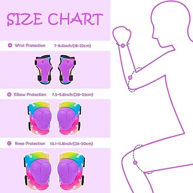 Knee Pads for Kids Adjustable Protective Gear Set with Mesh Bag Knee Pads and Elbow Pads Wrist Guard for Girls Kids Roller Skates Cycling Skateboard Scooter, 3-8 Years - Image 6