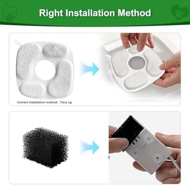 24 Pcs Cat Water Fountain Filter,12 Pack Filters & 12 Pack Pre-Filter Sponges, Compatible with 95oz/2.8L Pet Fountain - Image 5