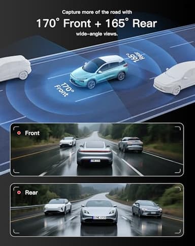 Dash Cam Front and Rear: 4K+2K Dash Camera for Cars - Dashcam Built-in WiFi APP Control 64GB Included 3.39" Touchscreen 24H Parking Monitor WDR Night Vision Loop Recording Collision Detection(X5) - Image 6
