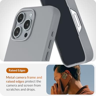 LONLI Classic - for iPhone 16 Pro Leather Case - European Genuine Vele Leather Phone Case - Smoothen and Soften Over Time - [Compatible with Magsafe] - Gladius/Grey - Image 4