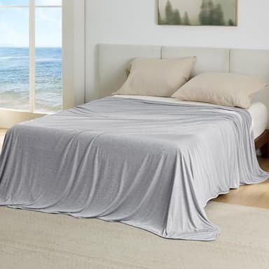 Bedsure Light Grey Cooling Blanket King Size for Hot Sleepers - Summer Cold Blanket for King Size Bed with Rayon Derived from Bamboo, Ice Cool Cold Arc-Chill Thin Summer Bedding Essentials, 108x90 - Image 7
