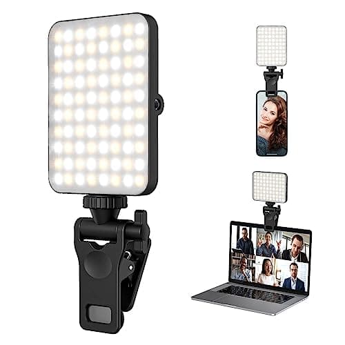 Rechargeable Selfie Light & Phone Light Clip for iPhone - Phone LED Light with Adjustable Brightness, Perfect for Selfies, Makeup, TikTok, Live Streaming & Video Conferencing Black - Image 1