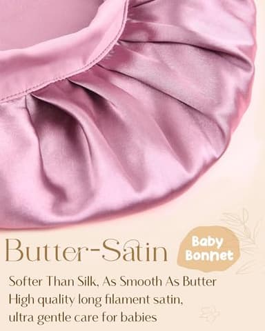 YANIBEST 2 PCS Baby Bonnet Silk Satin Bonnet for Kids Sleeping Cap Curly Natural Hair Silk Bonnets for Girls Boys Infant - Image 2