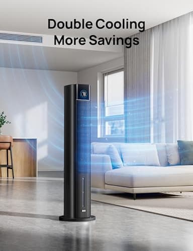 Dreo Tower Fan for Bedroom, 43" Cooling Fans That Blow Cold Air 2025 Upgraded, Evaporative Air Cooler, Quiet 85° Oscillating Floor Fan, Easy Cleaning, APP Control, 4 Modes & 4 Speeds, 12H Timer, Black - Image 7