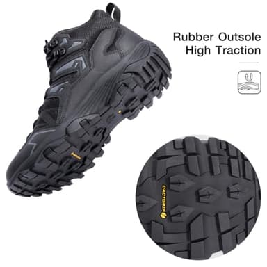 CAMEL CROWN Men's Waterproof Hiking Boot Rugged Work boots Comfortable for Backpacking Trekking Trails Outdoor（Black,10 US - Image 5