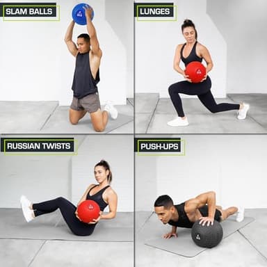 ProsourceFit Slam Medicine Balls 5, 10, 15, 20, 25, 30, 50lbs Smooth and Tread Textured Grip Dead Weight Balls for Strength and Conditioning Exercises, Cardio and Core Workouts - Image 7