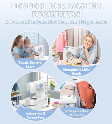 SEDNEE Sewing Machine for Beginners with 16 Built-in Stitches, Small Sewing Machine with Accessory Kit, 2-Speed, Foot Pedal & Storage Drawer, Portable Full-Feature Design for Home DIY (Blue) - Image 8