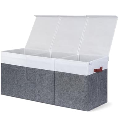 SoftOwl Extra Large Toy Storage Organizer with Lid - Sturdy, Collapsible Toy Chest Storage Box Design - Toys Bin with Dividers for Kids, Nursery, Bedroom, Playroom 37"x16"x14" - Image 1