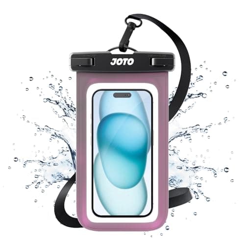 JOTO Up to 7" Universal Waterproof Phone Case for iPhone 16 15 14 13 Plus Pro Max, IPX8 Cellphone Dry Bag 12 11 Pro Max XR X 8 7 6S Plus SE, Galaxy S23 S22 S21 S20+ S20 Plus Note, Pixel -Clearpurple - Image 1