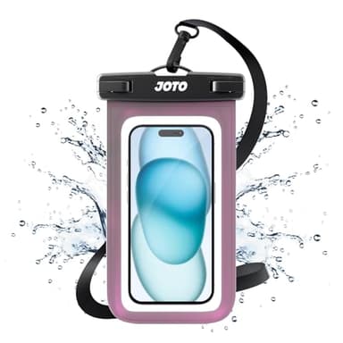 JOTO Up to 7" Universal Waterproof Phone Case for iPhone 16 15 14 13 Plus Pro Max, IPX8 Cellphone Dry Bag 12 11 Pro Max XR X 8 7 6S Plus SE, Galaxy S23 S22 S21 S20+ S20 Plus Note, Pixel -Clearpurple - Image 1