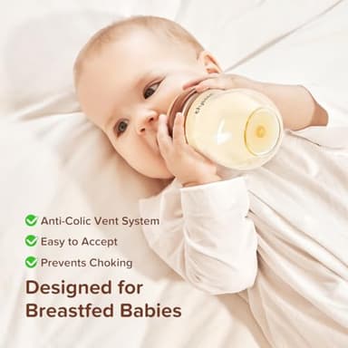 Thyseed PPSU Natural Anti-Colic Baby Bottles | Newborn Breast Like Nursing Bottle for Breastfed Babies with Nipple(3-7 Months),8oz,1 Pack - Image 3