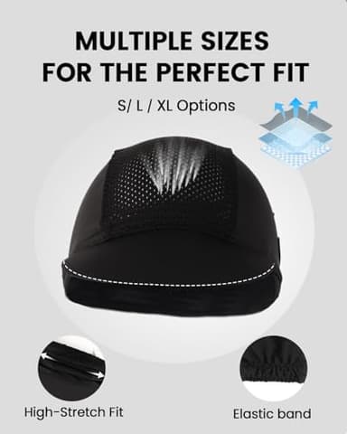 Zylioo Extra Large Cycling Cap,Big Size Biking Hat Under Helmet,Cycling Helmet Liner Breathable Sweat Uptake Gray - Image 2