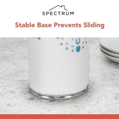 Spectrum Euro Paper Towel Holder Chrome – Freestanding Countertop Dispenser for Kitchen, Easy Tear Access, Sleek Modern Design, Fits Standard Rolls, Durable Steel Construction - Image 5