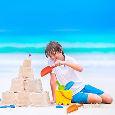 4E's Novelty 4 Pack Beach Shovels 8 Inch, Heavy Duty Plastic Sand Shovel for Kids, - Great for Planting Gardening Shovels for Toddlers, Outdoor Digging Sandbox Toys, Easter Basket Stuffers - Image 2