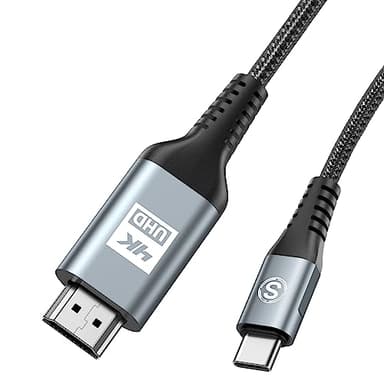 USB C to HDMI Cable 3.3ft, [4K, High-Speed], USB Type C to HDMI Cord [Thunderbolt 3/4 Compatible] for iPhone 17 16 15 Pro Max Plus Air, MacBook iPad Pro/Air,Samsung S25 S24 S23 S22 S21 Surface Switch - Image 1