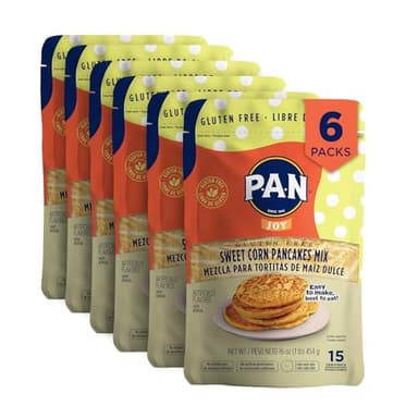P.A.N Sweet Corn Pancakes Mix – Gluten Free Easy to Prepare 1 lb (Pack of 6) - Image 1