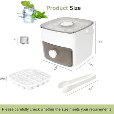Ice Cube Tray with Lid & Bin Ice Maker for Freezer Ice Trays Ice Container- Ice Molds for Whiskey, Cocktail, Coffee Drinks, Beer with Ice Tongs Kitchen Gadgets Tools (White) - Image 7