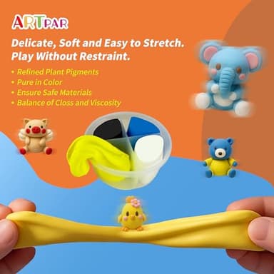 ARTPAR Air Dry Clay Kits for Kids-Modeling Magic Clay,12 Animals DIY Molding Clay Art Crafts Set,Ultra Light & Soft, Safe & Non-Stick with Sculpting Tools & Tutorials, Unique Gifts for Boys & Girls - Image 7