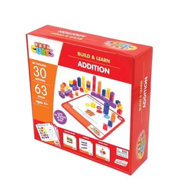 Junior Learning: Mathcubes - Addition - 30 Activity Set, Build & Learn, Blocks & Boards Hands On Math, Developmental & Education Set, Kids Ages 4+ - Image 2
