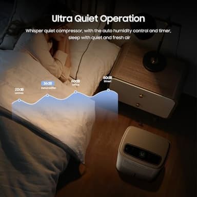 2500 Sq.Ft Dehumidifiers for Home Basement with Drain Hose, 34 Pints Large Room Dehumidifier Portable with Smart Humidity Control, 3 Opeartion Modes for RV, Bathroom, Bedroom - Image 7